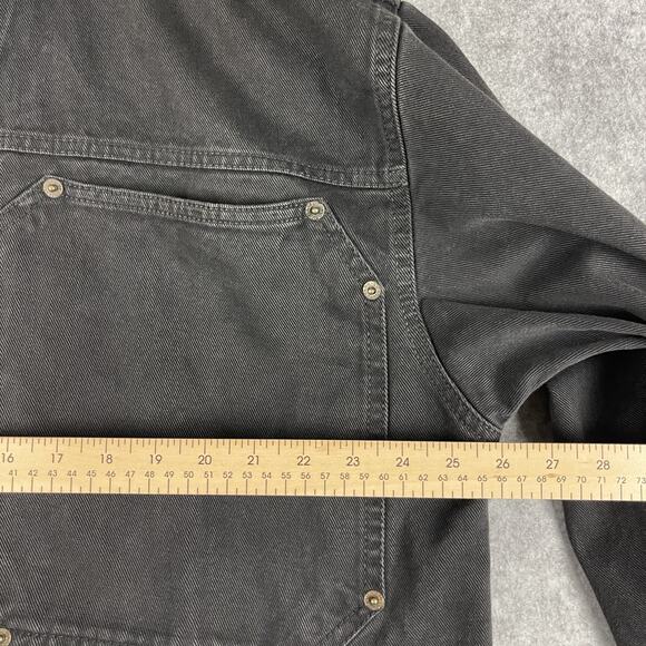 VTG Color Street Denim Jacket Shacket Men XL Black Workwear Utility Grunge Heavy - Picture 9 of 15